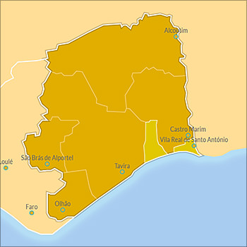 Map of Vila Real de Santo António